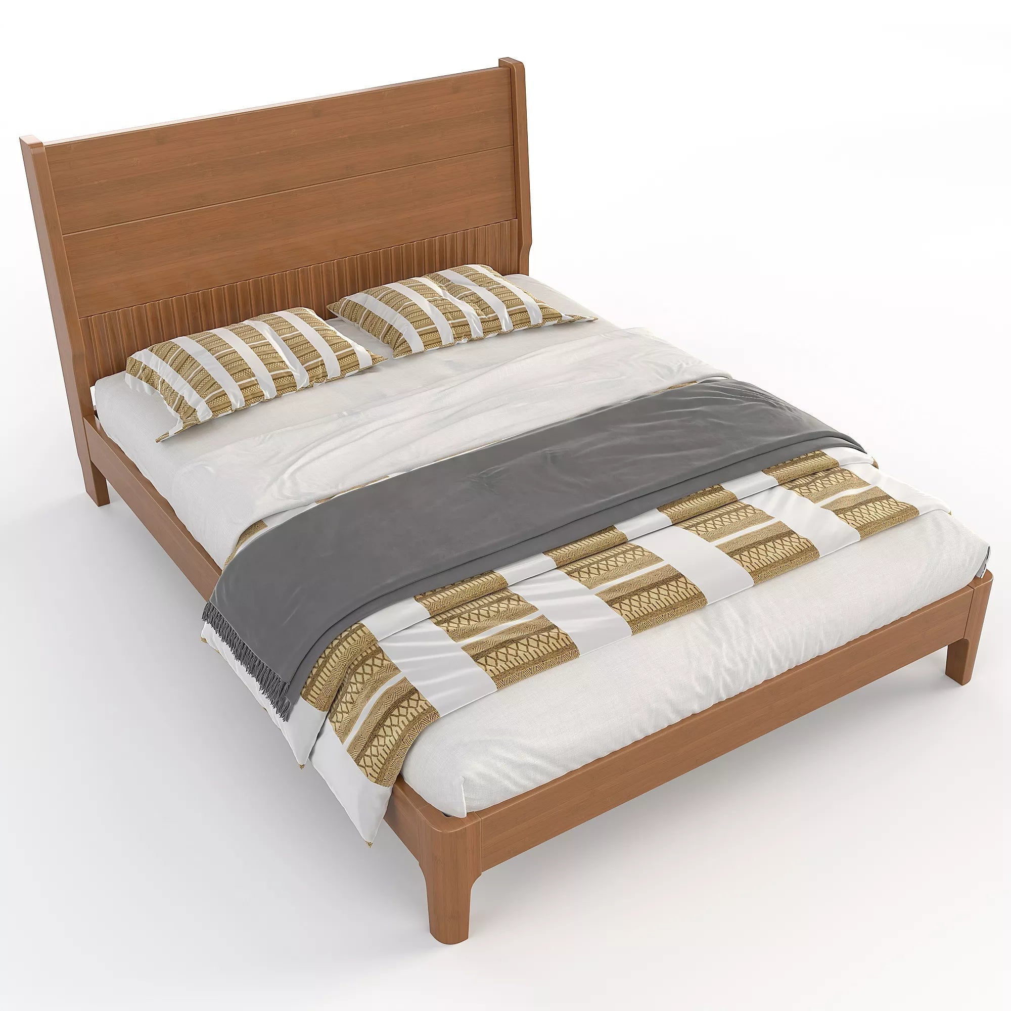 Bellemave® Solid Bamboo Platform Bed Frame & Wood Slats, Japanese Bed Frame, No Box Spring Needed, Easy Assembly, Noise Free - Bellemave