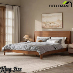 Bellemave® Solid Bamboo Platform Bed Frame & Wood Slats, Japanese Bed Frame, No Box Spring Needed, Easy Assembly, Noise Free - Bellemave