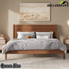 Bellemave® Solid Bamboo Platform Bed Frame & Wood Slats, Japanese Bed Frame, No Box Spring Needed, Easy Assembly, Noise Free - Bellemave