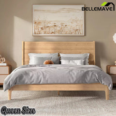 Bellemave® Solid Bamboo Platform Bed Frame & Wood Slats, Japanese Bed Frame, No Box Spring Needed, Easy Assembly, Noise Free - Bellemave