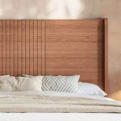Bellemave® Solid Bamboo Platform Bed, Mid - Century Modern Bed Frame with Headboard, Round Corner Design - Bellemave