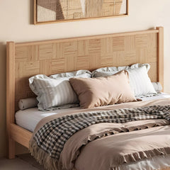 Bellemave® Solid Bamboo Platform Bed with Headboard, Natural Finish Bamboo Bed Frame with Support Slats, No Box Spring Needed - Bellemave