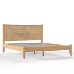 Bellemave® Solid Bamboo Platform Bed with Headboard, Natural Finish Bamboo Bed Frame with Support Slats, No Box Spring Needed - Bellemave