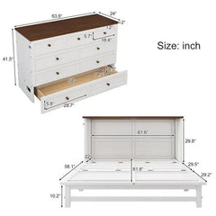 Bellemave® Solid Pine Murphy Bed Chest with Charging Station and Large Storage Drawer - Bellemave