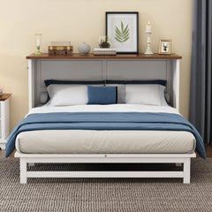 Bellemave® Solid Pine Murphy Bed Chest with Charging Station and Large Storage Drawer - Bellemave