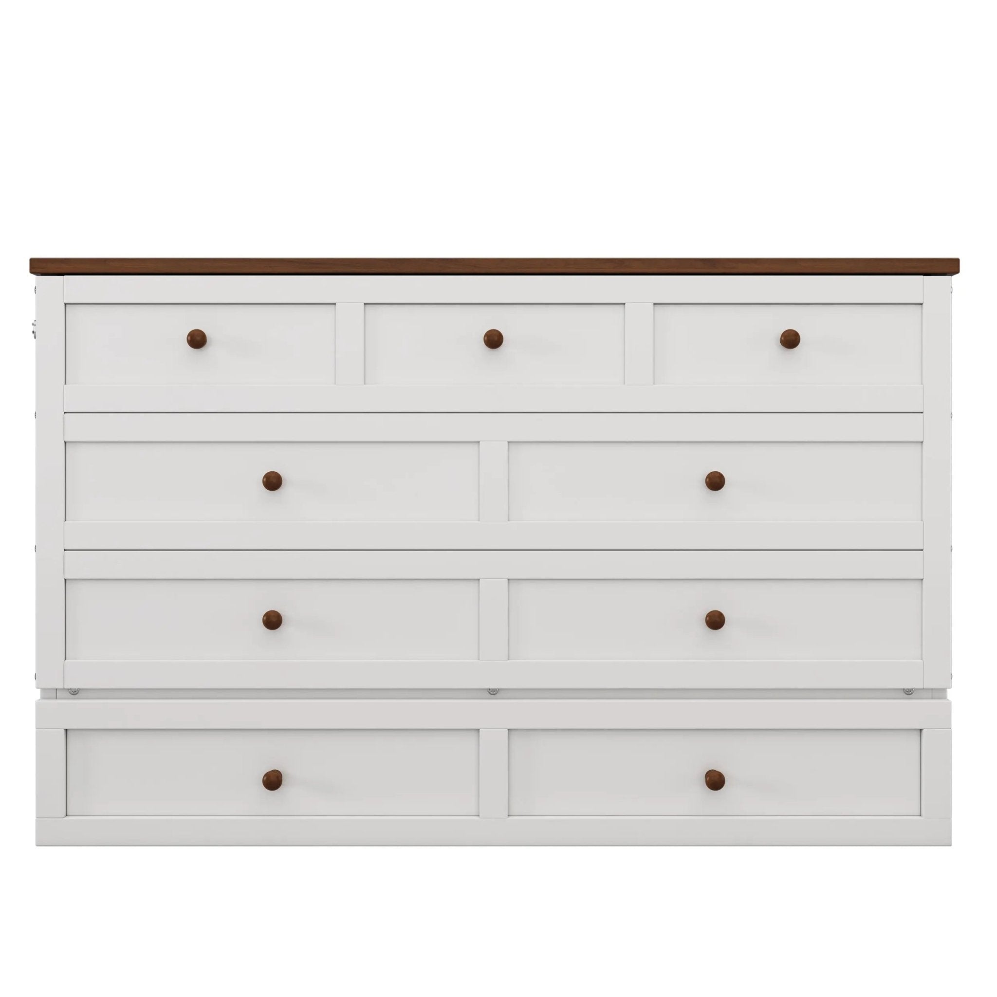 Bellemave® Solid Pine Murphy Bed Chest with Charging Station and Large Storage Drawer - Bellemave