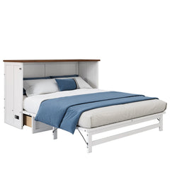 Bellemave® Solid Pine Murphy Bed Chest with Charging Station and Large Storage Drawer - Bellemave