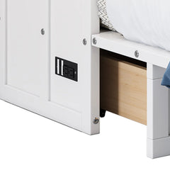 Bellemave® Solid Pine Murphy Bed Chest with Charging Station and Large Storage Drawer - Bellemave