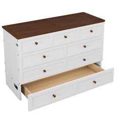 Bellemave® Solid Pine Murphy Bed Chest with Charging Station and Large Storage Drawer - Bellemave