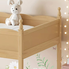 Bellemave® Solid Wood Full Size Loft Bed with Guardrails & Ladder, Space-Saving - Bellemave