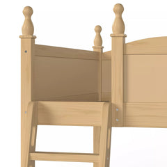 Bellemave® Solid Wood Full Size Loft Bed with Guardrails & Ladder, Space-Saving - Bellemave