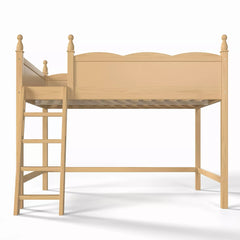 Bellemave® Solid Wood Full Size Loft Bed with Guardrails & Ladder, Space-Saving - Bellemave