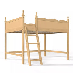 Bellemave® Solid Wood Full Size Loft Bed with Guardrails & Ladder, Space-Saving - Bellemave