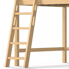 Bellemave® Solid Wood Full Size Loft Bed with Guardrails & Ladder, Space-Saving - Bellemave