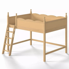 Bellemave® Solid Wood Full Size Loft Bed with Guardrails & Ladder, Space-Saving - Bellemave