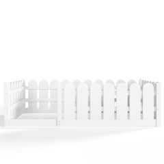 Bellemave® Solid Wood Montessori Floor Bed with Fence Guardrails, Low Profile Kids Floor Bed Frame - Bellemave