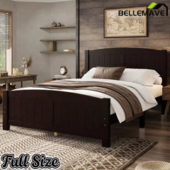 Bellemave® Solid Wood Platform Bed with Support Slats and Strong Structure, No Box Spring Needed - Bellemave
