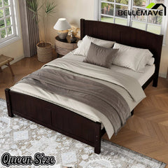 Bellemave® Solid Wood Platform Bed with Support Slats and Strong Structure, No Box Spring Needed - Bellemave