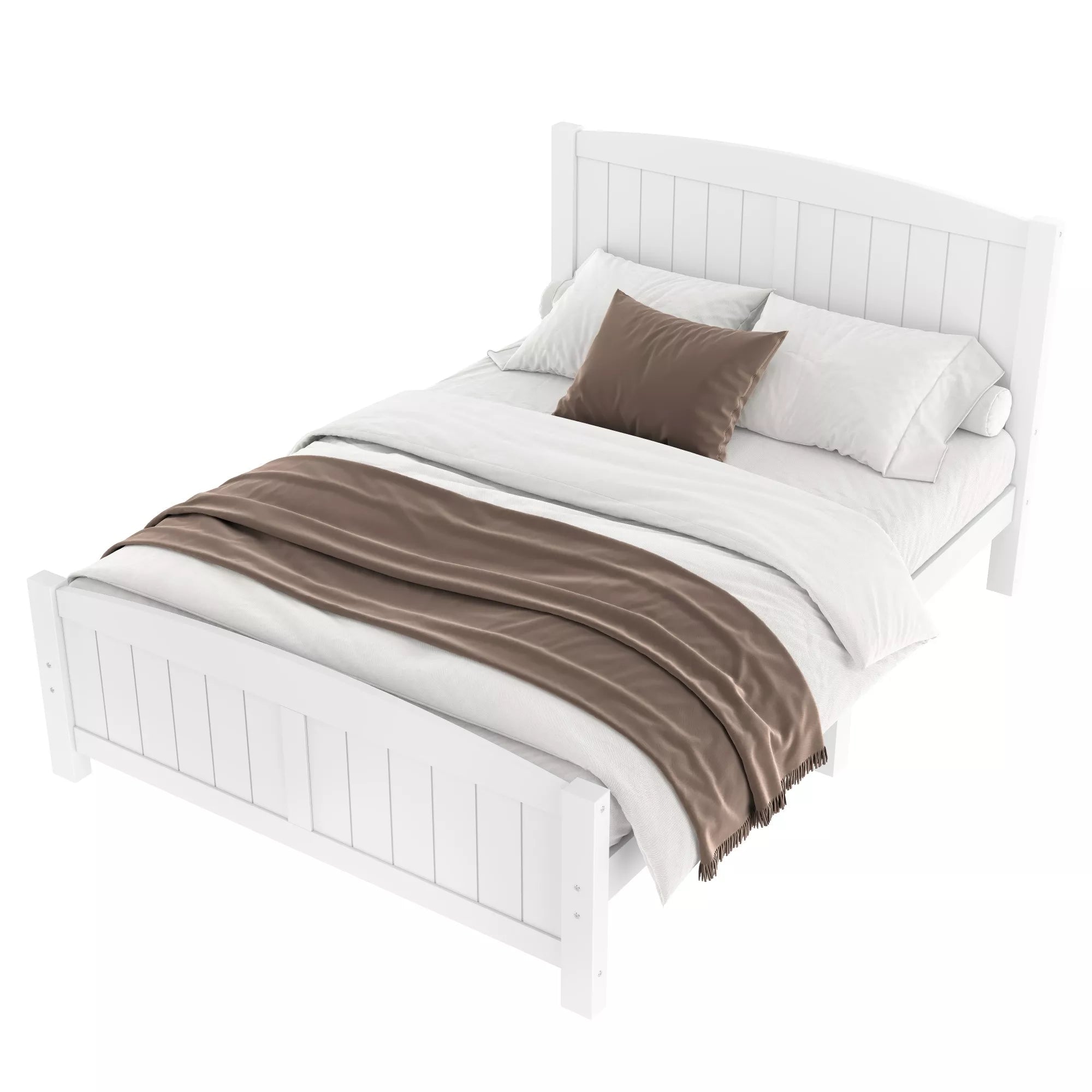 Bellemave® Solid Wood Platform Bed with Support Slats and Strong Structure, No Box Spring Needed - Bellemave
