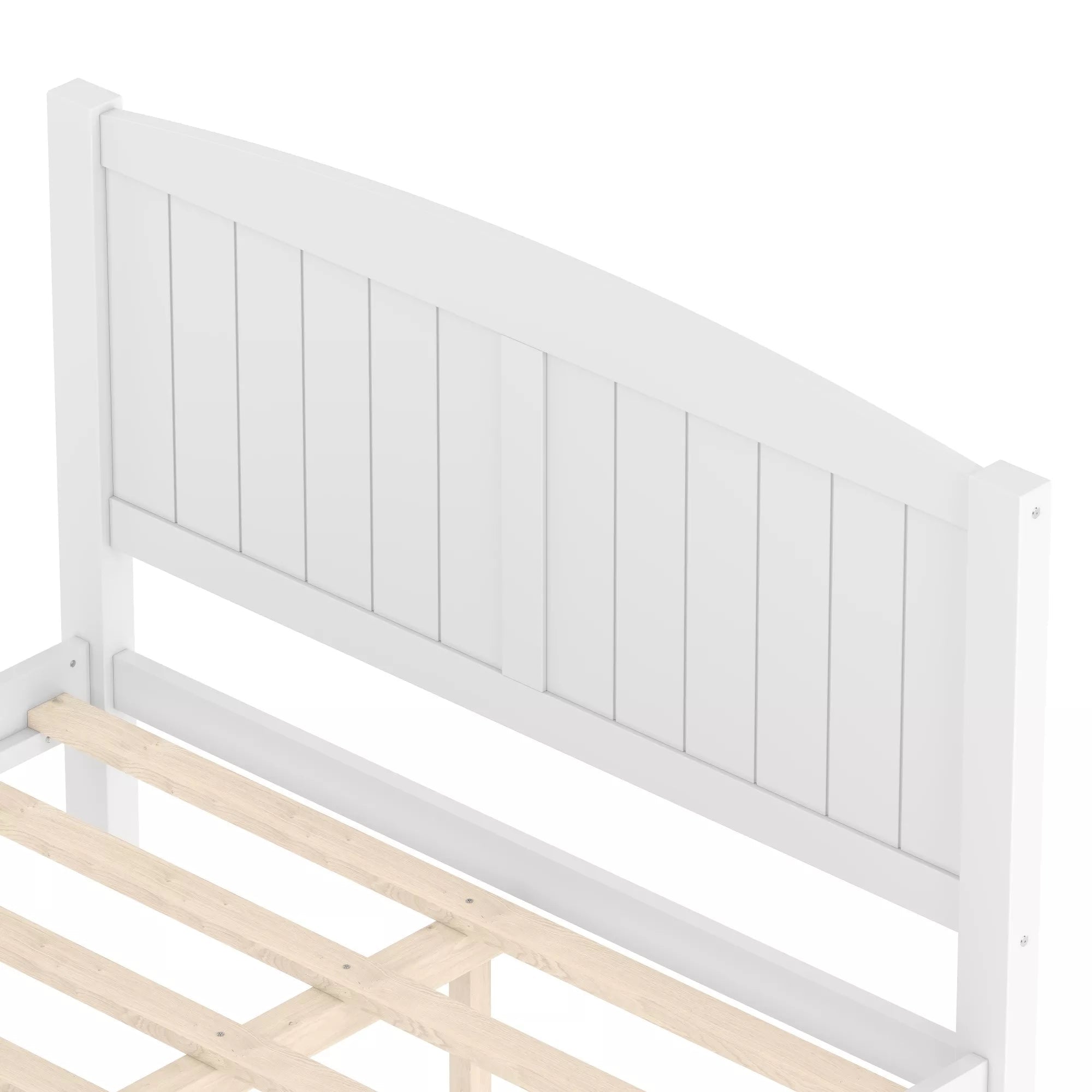 Bellemave® Solid Wood Platform Bed with Support Slats and Strong Structure, No Box Spring Needed - Bellemave
