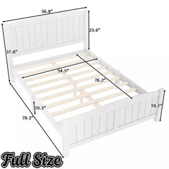 Bellemave® Solid Wood Platform Bed with Support Slats and Strong Structure, No Box Spring Needed - Bellemave