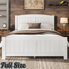 Bellemave® Solid Wood Platform Bed with Support Slats and Strong Structure, No Box Spring Needed - Bellemave