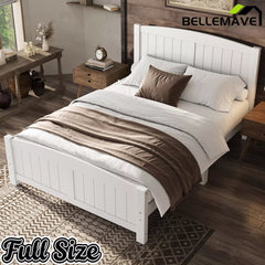 Bellemave® Solid Wood Platform Bed with Support Slats and Strong Structure, No Box Spring Needed - Bellemave