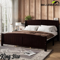 Bellemave® Solid Wood Platform Bed with Support Slats and Strong Structure, No Box Spring Needed - Bellemave
