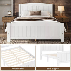 Bellemave® Solid Wood Platform Bed with Support Slats and Strong Structure, No Box Spring Needed - Bellemave