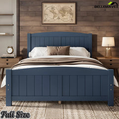 Bellemave® Solid Wood Platform Bed with Support Slats and Strong Structure, No Box Spring Needed - Bellemave