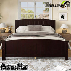 Bellemave® Solid Wood Platform Bed with Support Slats and Strong Structure, No Box Spring Needed - Bellemave