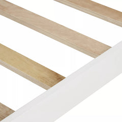 Bellemave® Solid Wood Twin Bed Frame for Girls,White Twin Princess Platform Bed Frame with Headboard/Footboard/Wood Slat Support - Bellemave