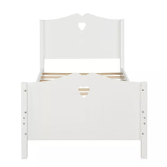 Bellemave® Solid Wood Twin Bed Frame for Girls,White Twin Princess Platform Bed Frame with Headboard/Footboard/Wood Slat Support - Bellemave