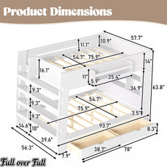 full over full bunk bed dimensions and product measurements
