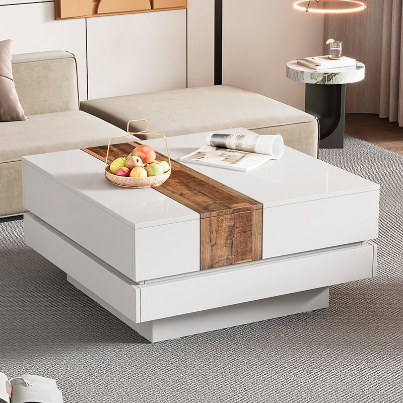 Bellemave® Square Coffee Table with Sliding Table Top with Hidden Storage Compartment - Bellemave