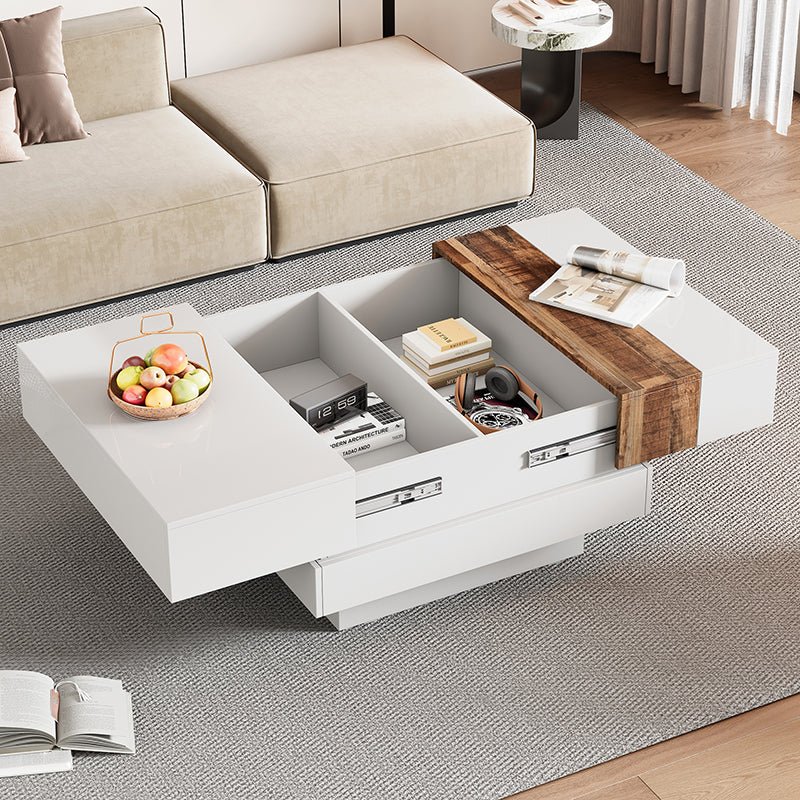 Bellemave® Square Coffee Table with Sliding Table Top with Hidden Stor