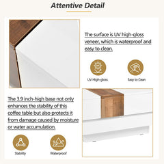 Bellemave® Square Coffee Table with Sliding Table Top with Hidden Storage Compartment - Bellemave