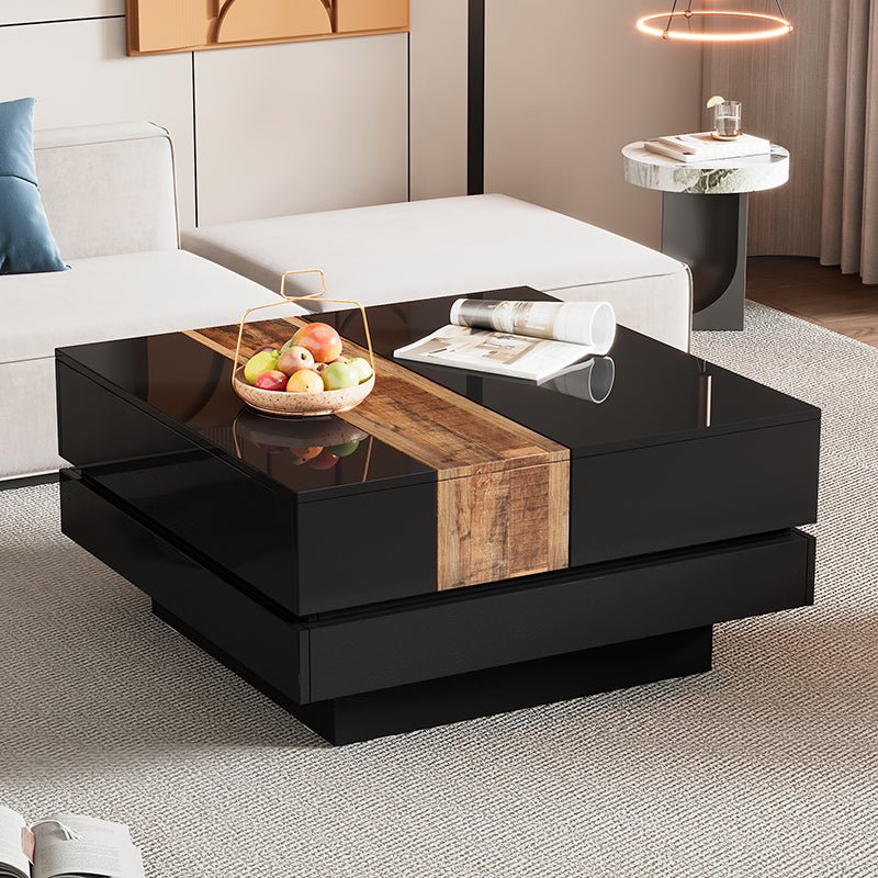 Bellemave® Square Coffee Table with Sliding Table Top with Hidden Storage Compartment - Bellemave