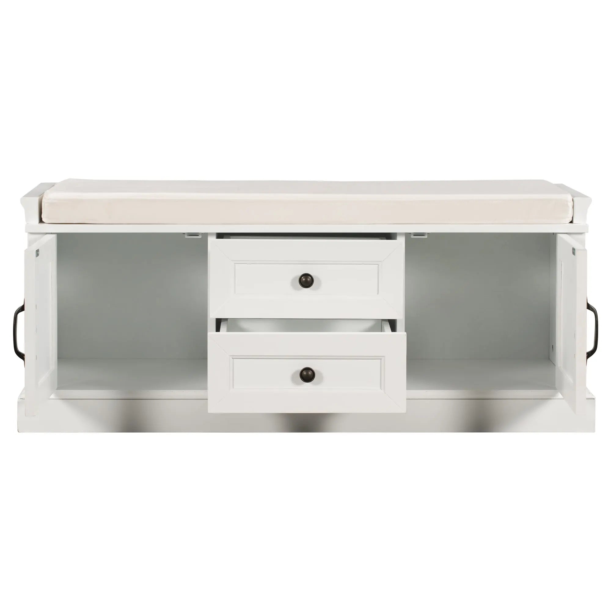 Bellemave® Storage Bench with 2 Drawers and 2 Cabinets - Bellemave