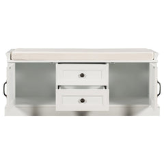 Bellemave® Storage Bench with 2 Drawers and 2 Cabinets - Bellemave