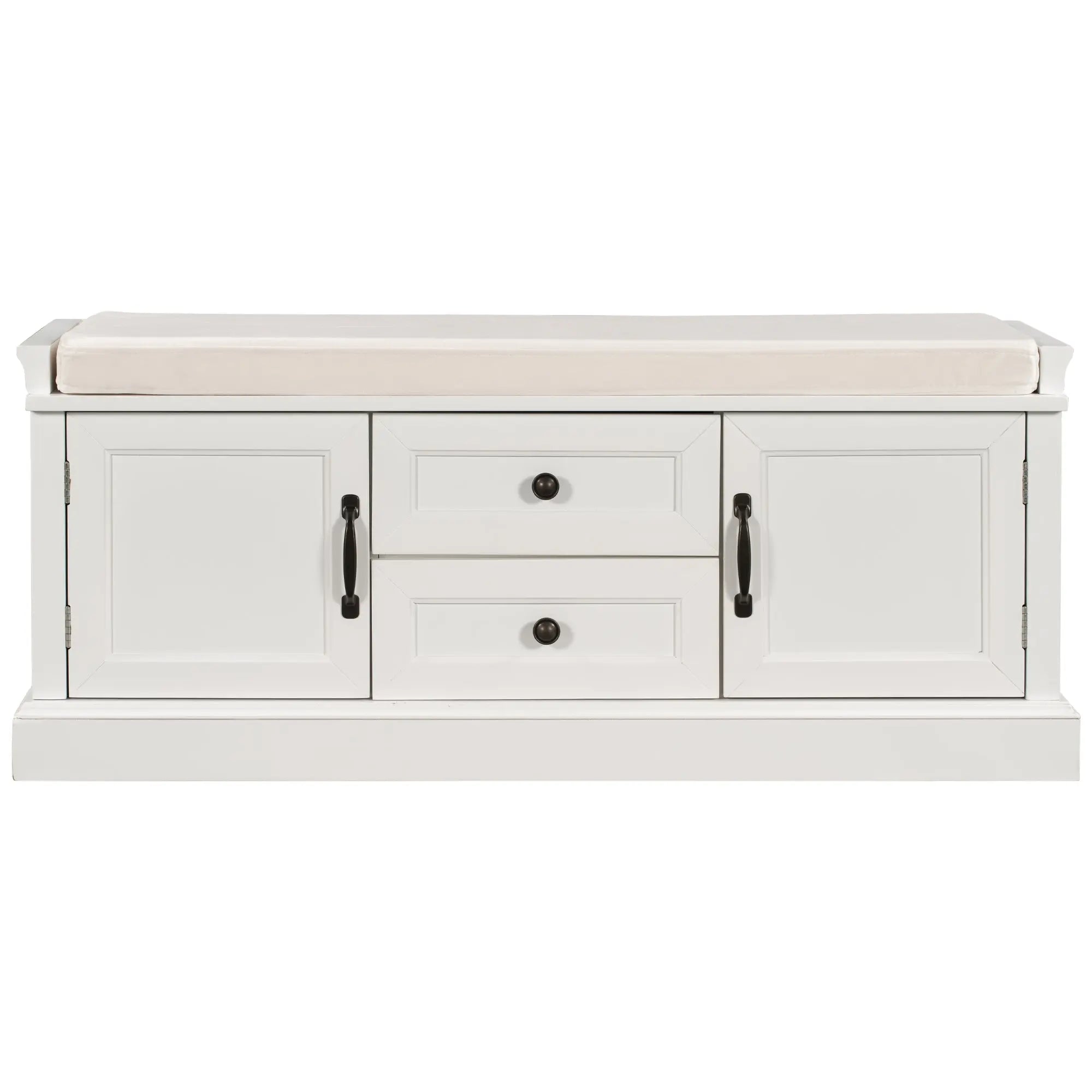 Bellemave® Storage Bench with 2 Drawers and 2 Cabinets - Bellemave