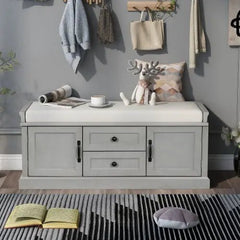 Bellemave® Storage Bench with 2 Drawers and 2 Cabinets - Bellemave