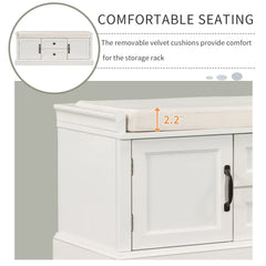 Bellemave® Storage Bench with 2 Drawers and 2 Cabinets - Bellemave