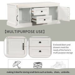 Bellemave® Storage Bench with 2 Drawers and 2 Cabinets - Bellemave