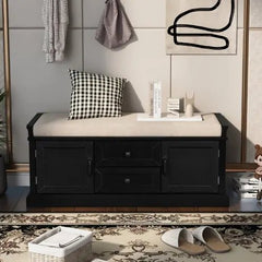 Bellemave® Storage Bench with 2 Drawers and 2 Cabinets - Bellemave
