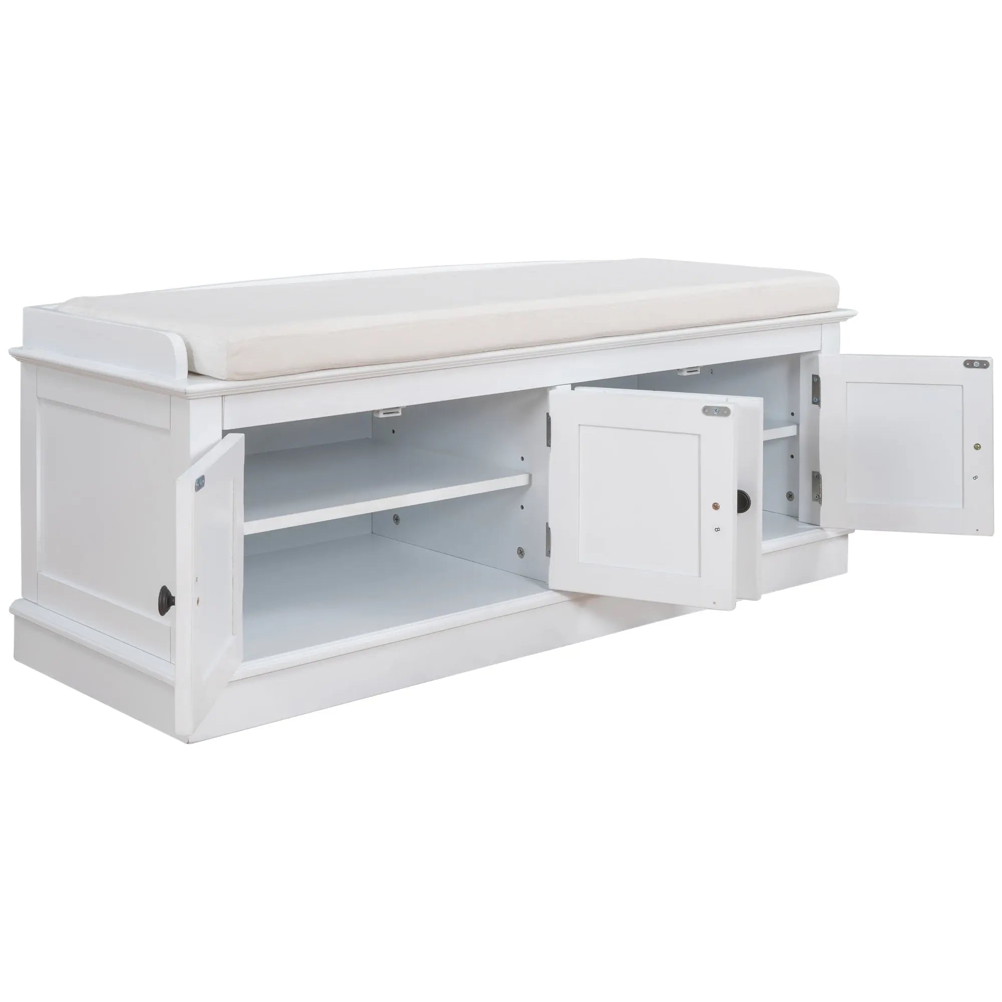 Bellemave® Storage Bench with 4 Doors and Adjustable Shelves - Bellemave