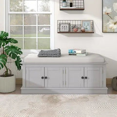 Bellemave® Storage Bench with 4 Doors and Adjustable Shelves - Bellemave