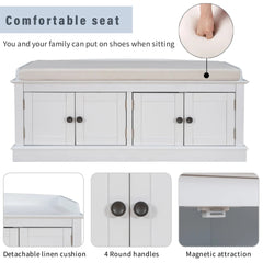 Bellemave® Storage Bench with 4 Doors and Adjustable Shelves - Bellemave