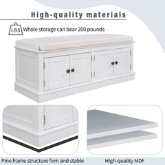 Bellemave® Storage Bench with 4 Doors and Adjustable Shelves - Bellemave