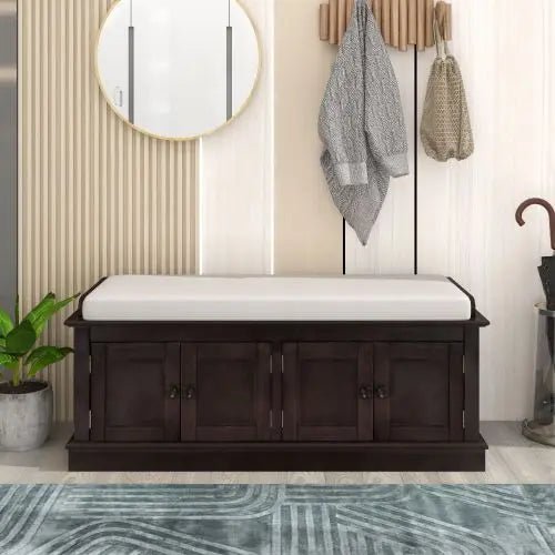 Bellemave® Storage Bench with 4 Doors and Adjustable Shelves - Bellemave